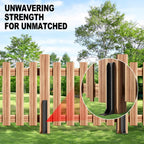 One-Piece Fence Post Repair Kit，Heavy Duty Steel Fence Post Anchor Ground Spike ，Quick Fix Broken/Leaning Wood Posts with，and Fixed Fence Posts（4-Pack）