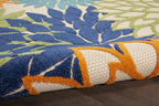Nourison Aloha Indoor/Outdoor Multicolor 3'6" x 5'6" Area-Rug, Tropical, Botanical, Easy-Cleaning, Non Shedding, Bed Room, Living Room, Dining Room, Deck, Backyard, Patio (3x5)