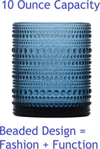 Fortessa Jupiter Beaded Hobnail Glass, 10 Ounce Double Old Fashioned (Set of 4), Clear