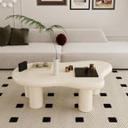 Modern 47 Inch Cloud Shaped Coffee Table for Living Room Beige
