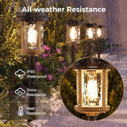 XMCOSY+ Solar Garden Lights Waterproof - 20 LM Solar Pathway Lights, Water Lens Glass Outdoor Lighting for Garden Yard Walkway Driveway Landscape (Warm White)