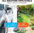 25FT Garden Hose with 10 Function Sprayer: Water Hose Lightweight Durable All-Weather - Flexible Kink-Free Hose 5/8" - Pressure Washer Hose for Garden, Car Washing, and Outdoor Cleaning