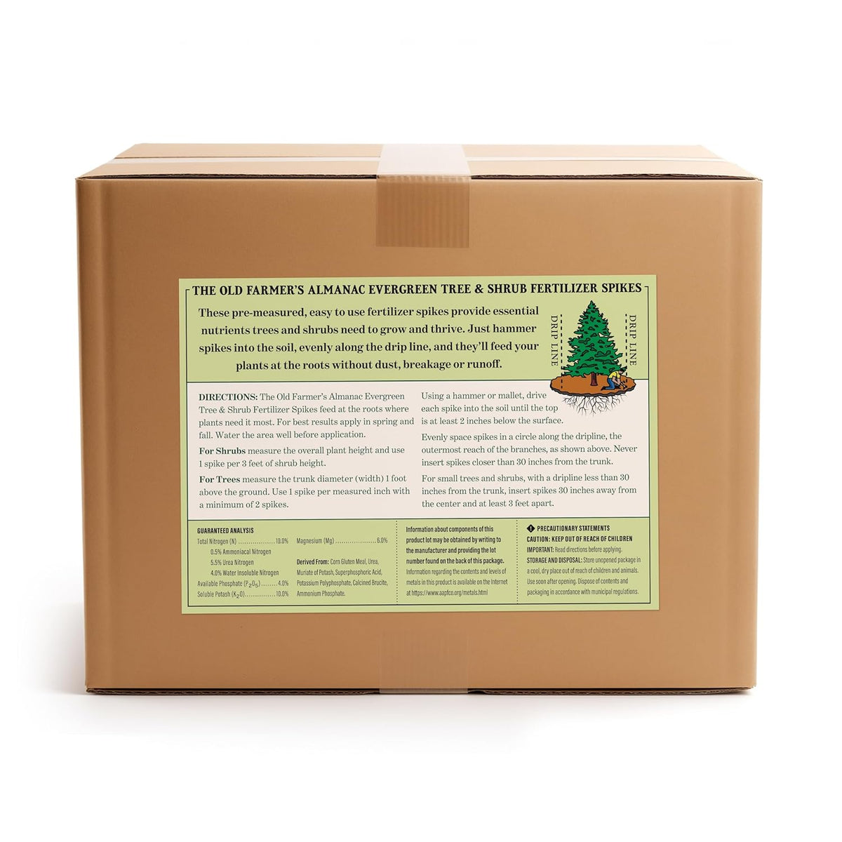 The Old Farmer's Almanac Evergreen Tree & Shrub Fertilizer Spikes, 10-4-10 (72 Spikes - 18.0 Lbs)