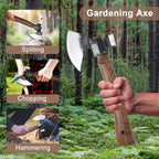 Wood Splitting Axe with Leather Sheath,Camping Hatchet with 10.74" Solid Handle,Bushcraft Axe with Hammering for Gardening,Chopping, Felling, Survival,Carving