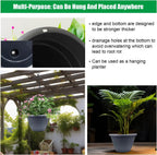 Plant Pots Set of 5, 10" Outside Diameter Flower Pots, 8.5" Inner Diameter Planters with Drainage Hole, Durable Garden Pots Perfect for Indoor & Outdoor Plant Planting, Decor, Gray