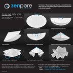 12.5 cm Quadrant-Folded Filter Paper, Pre-Folded disks, Qualitative Grade 1 - ZENPORE Medium Flow 125 mm (50 Discs)