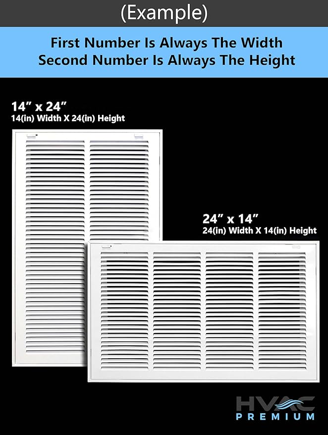 HVAC Premium 12 x 8 Duct Opening Steel Return Air Filter Grille, for 1-inch Filter, Removable Door, Flat Stamped HVAC Vent Cover Grille, Outer Dimensions 14.5 x 10.5