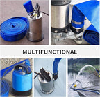 2" x 25 FT Pool Backwash Hose Blue Heavy Duty Reinforced PVC Lay Flat Water Discharge Hose for Swimming Pool Filter Pump,with 2 Clamp