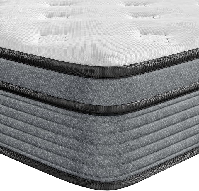 Yaak Twin Mattress 10 Inch, Hybrid Single Mattress in a Box, Individual Pocket Spring Twin Bed Mattress with Breathable Memory Foam, Pressure Relief, Medium Firm Twin Size Mattress 75"x39"x10"