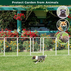 FXW Garden Fence Outdoor for The Yard – 40in(H) x 36.4ft(L) Heavy Duty Metal Animal Barrier for Dog and Rabbit, Decorative Dog Fence, 16 Panels, White