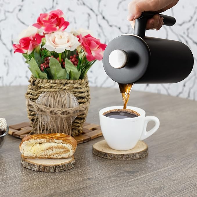 Mixpresso Black Stainless Steel French Press Coffee Maker 26 Oz 770 ml, Double Wall Insulated French Press Stainless Steel, Easy Clean Tea Brewer, Easy Press Durable Metal Coffee Press