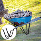 4 Pcs Heavy-Duty Steel Wheelbarrow Stands Trolley Replacement Parts Wheel Barrel Carretilla Bracket for Construction Wheelbarrows Yard Carts Carretillas para Construction Garden Carts
