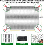 Bird Netting 50'x100' with 3/4" Mesh Hawk Net for Chicken Run,Poultry Netting Heavy Duty Nylon Aviary Net for Chicken Coop Roof Garden Nettings for Fruit Trees Plant