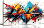 CIRABKY Colorful Wall Art for Living Room Large Size - Abstract Canvas Art - Home Office Decor Ready to Hang Size 29" x 59"