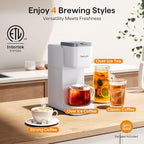 Single Serve Coffee Maker for K Cup, Ground and Tea, Hot and Iced Coffee Machines with Bold Setting, 6 to 16 Oz Brew Sizes, Compact for Small Spaces, White (2.0 Version)
