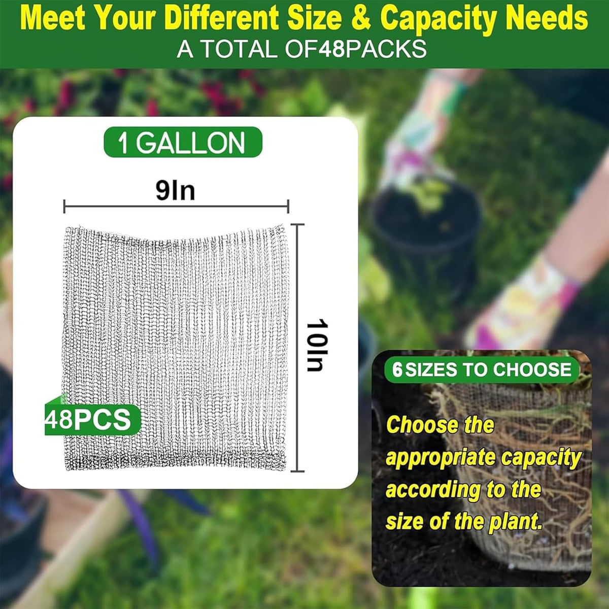 48PCS 1 Gallon Go-pher and V-ole Wire Baskets, 1 Gallon Plant R-oot Go-pher Baskets for Underground R-oot of Large Plants