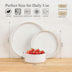LERATIO Ceramic Dinnerware Sets for 4,Plates and Bowls Sets,Handmade Reactive Glaze Dishes Set,Scratch Resistant | Oven&Dishwasher & Microwave Safe,Service for 4-White