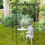Metal Gazebo Birdcage Shape, Garden Trellis Arbor Arch for Climbing Plants Stand Rack Pergola Pavilion French Style Wedding Decoration Lawn Vines Roses, 81.3''W x 114.2'' H