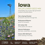 Eden Brothers Iowa Wildflower Mixed Seeds for Planting, 1/4 lb, 120,000+ Seeds with Cornflower, Candytuft | Attracts Pollinators, Plant in Spring or Fall, Zones