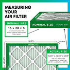 Filterbuy 16x28x6 Air Filter MERV 11 Superior Pet & Allergy Defense (3-Pack), Pleated HVAC AC Furnace Filters for AprilAire Space-Gard 401, 2400, & Lennox (Actual Size: 15.50 x 26.88 x 6.00)