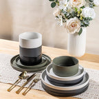 GBHOME Ceramic Dinnerware Sets for 4, Stoneware Plates and Bowls Sets, Chip and Scratch Resistant Dishes, Dishwasher & Microwave& Oven Safe Dishes sets, Reactive Glaze-Colorful