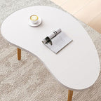 Mango Coffee Table Low Table with 4 Solid Wood Sturdy Legs, Floor Table Desk for Sitting on The Floor, Storage and Living Room Furniture (White)