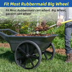 20" Flat Free Tire and Wheel, with 3/4" & 5/8" Bearing, 2.45" Centered Hub, Replacement Wheel For Rubbermaid Wheelbarrow, Garden Yard Cart, 2 Pcs
