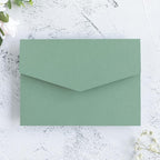 20 PCS Sage Green Tri-fold Laser Cut Wedding Invitation Pockets for 5x7 Wedding Cards Bridal Shower Engagement Quinceanera Invitation