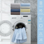 4 Piece Bath Towel Set 35"x70"Oversized Bath Towel for Bathroom Ultra Soft Fluffy Extra Large Bath Sheet Luxury Premium Bathroom Towel Highly Absorbent Quick Dry Shower Towel for Hotel Spa,Blue White