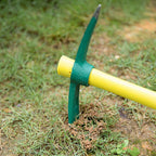 2 Packs 15 Inch Pick Mattock Hoe, KINJOEK 1.5Lbs Forged Weeding Garden Pick Axe with Fiberglass Handle for Digging Loosening Soil, Gardening, Camping or Prospecting
