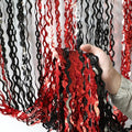 4 Pack Sparkle Red and Black Fringe Curtain - 3.3x6.6 Feet Tinsel Streamer for Birthday Decorations | Halloween Decorations | Casino Theme Party Decorations | Red Carpet