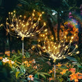 Anordsem Solar Lights Outdoor Waterproof: Garden Fairy Light Powered for Yard Outside Decor-Starburst Fireworks Lamp Led for Patio Pathway- Sparklers Stick Twinkle Gifts for Women 2 Pack Warm White