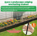 Corrugated Metal Garden Edging,Sturdy Tall Landscape Edging Borders with 6pcs Anchor Stakes, Perfect DIY for Flower Beds, Lawn and Pathway,Tree Surrounds,Paver Edges (Black 8"×20FT)