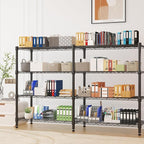 Homdox Heavy Duty Storage Shelves, 4 Tier Wire Shelving Unit, Adjustable Metal Shelves for Storage, Garage Rack Pantry Shelves Kitchen Shelving, 18"x72"x60", Black