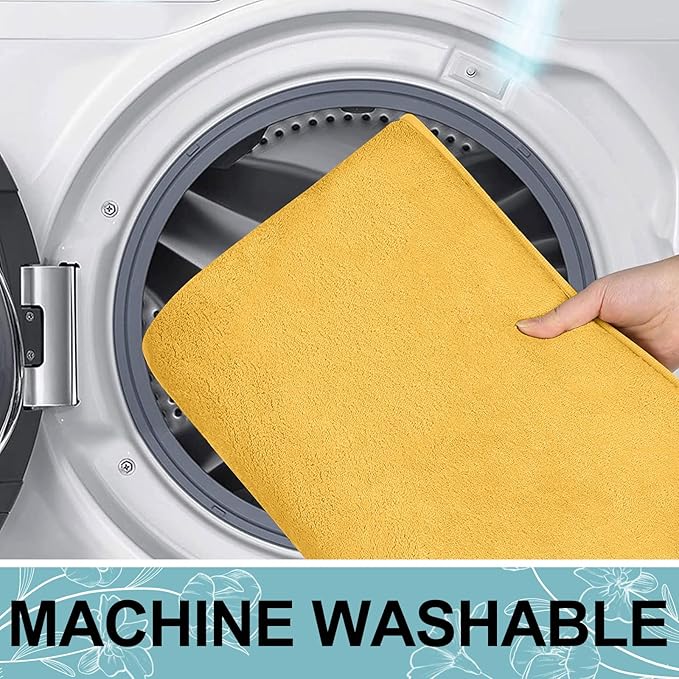 Smiry Memory Foam Bath Mat 36x24, Extra Soft and Absorbent Bathroom Mats, Non Slip Washable Carpet for Floor, Shower and Tub, Yellow