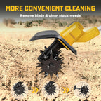Cordless Tiller Cultivator Compatible with Dewalt 20V Battery(Tool Only), Electric Garden Tiller w/360 RPM, 9In Tilling Width and 6.6In Depth Garden Rototiller for Lawn/Soil Cultivation
