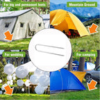 U Shaped Rebar Stakes, ZEONHAK 16 Pack 12 Inches Ground Anchors Tent Stakes, Heavy Duty Trampolines Wind Stakes for Camping Plants Landscape Fabric Stakes Artificial Turf
