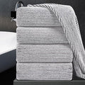 4 Piece Bath Towel Set 35"x70"Oversized Bath Towel for Bathroom Ultra Soft Fluffy Extra Large Bath Sheet Luxury Premium Bathroom Towel Highly Absorbent Quick Dry Shower Towel for Hotel Spa,Black White