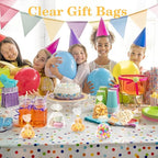 100 PCS Cellophane Treat Bags, 4x6 In Clear Cellophane Gift Bags with Twist Ties Plastic Goodie Bag for Party Favor Cookie Candy Popcorn Bakery Chocolate Gift Wrapping