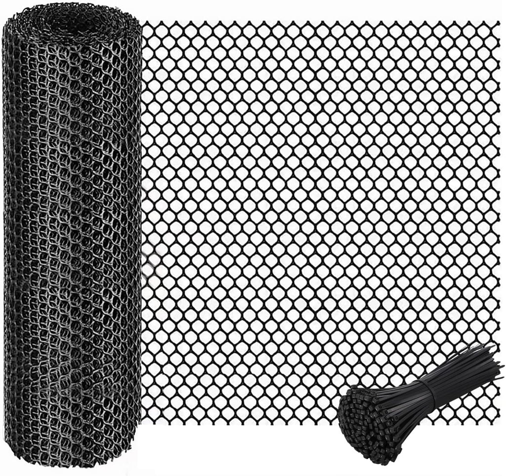 15.7IN x 16.4FT Plastic Chicken Wire Mesh Fence Roll, GENNIZZ Rigid Plastic Fencing & Netting for Garden, Poultry, Dog Cat Barrier (0.4m x 5m)