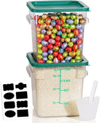 8QT Clear Food Storage Containers: 2 PCS[Food Grade][Hot&Cold Resistant] NSF Food Storage Containers with Lids for Home Restaurant Kitchen Storage Pizza Proof Dough, BPA Free(GREEN N1)