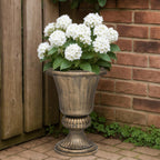 Magshion 20" Urn Planter for Outdoor and Indoor Plants, Large Decorative Front Porch Planter, Vintage Grecian Flower Pot for Patio, Garden & Entryway Décor, Antique Brass