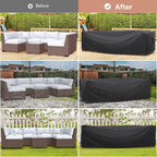 Patio Furniture Set Cover Waterproof, Mrrihand Outdoor Sectional Sofa Set Cover Heavy Duty 600D Table and Chair Set Cover 74" L×47" W×28" H