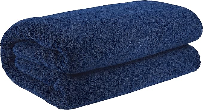 Cotton Paradise 100% Cotton 40x80 Oversized Bath Sheet, Extra Large Turkish Bath Towels for Bathroom, Navy Blue Bathsheet