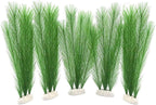 BEGONDIS Aquarium Decorations 5Pcs Fish Tank Artificial Green Water Plants Made of Silk Fabrics Plastic