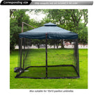10x10 Mosquito Netting for Patio Canopy Tent/Pop Up Canopy Tent,Double Door Side Screen Easy Installation Black（Only Mosquito Net No Frame） (Around 10x10FT)