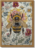 Djmwtb Vintage Framed Wall Art Bee Canvas Wall Art Prints Botanical Flower Painting Nature Pictures Artwork for Bedroom Living Room Office 12x16in