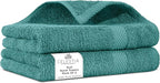 100% Cotton Hand Towel Set of 2, (16 x 28 inches) Sustainable, Soft, Highly Absorbent, Quick Drying, Combed Cotton Hand Towels Pack of 2 Ideal for Hotels, Spa, Bathroom, Dorm, Teal
