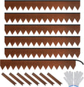 Worth Garden 6-Pack Cor-Ten Steel Landscape Edging with Black Protection Strips - Rust Patina Finish 40" L x 5.5" H (20Ft Total) - Hammer-in 14-Gauge Metal Corten Lawn Yard Edging Border w/ 7 Clips