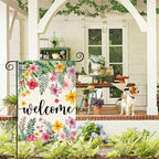 AVOIN colorlife Spring Summer Plumeria Flowers Garden Flag 12 x 18 Inch Double Sided, Seasonal Welcome Yard Outdoor Flag